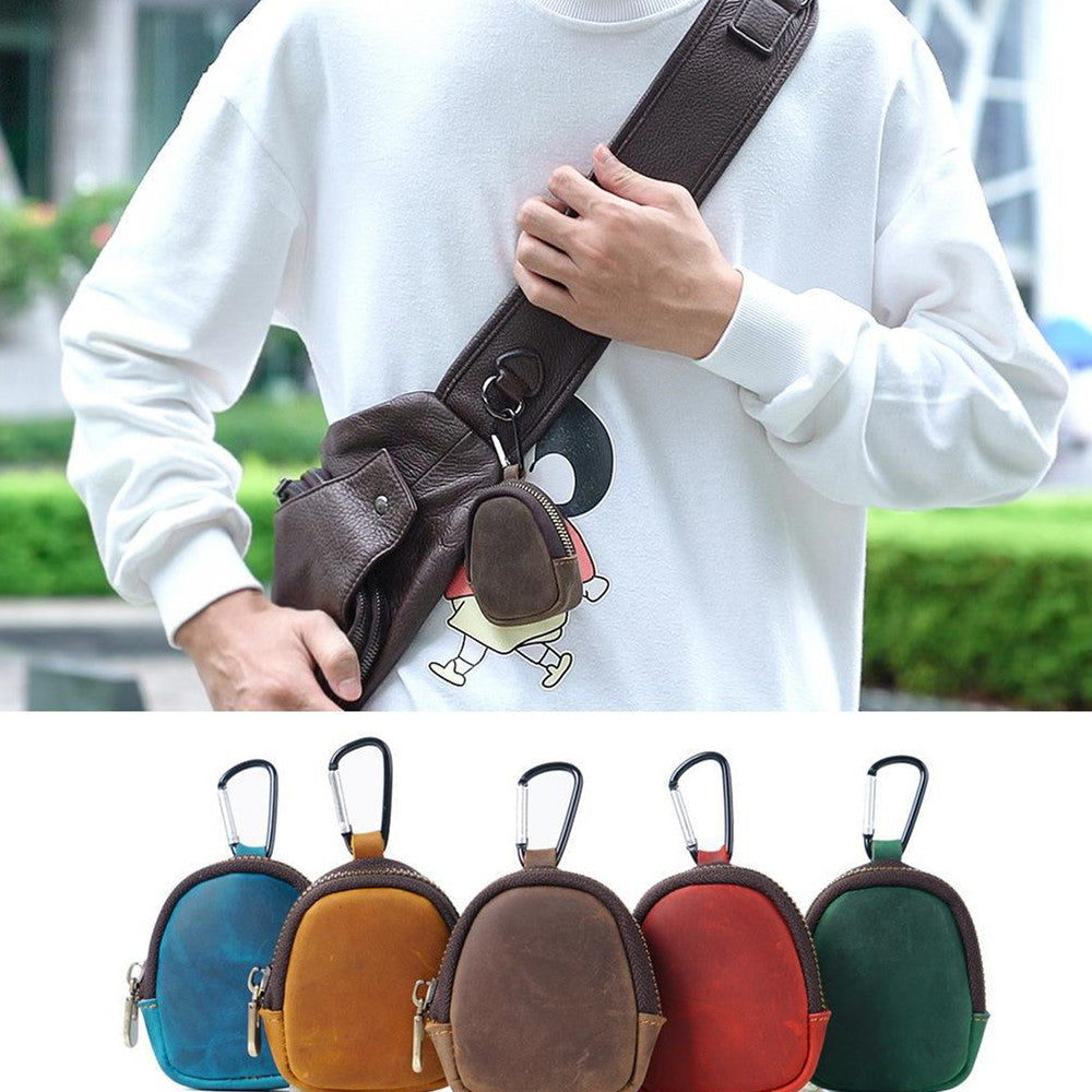 Cowhide Petit portefeuille Zipper Shell