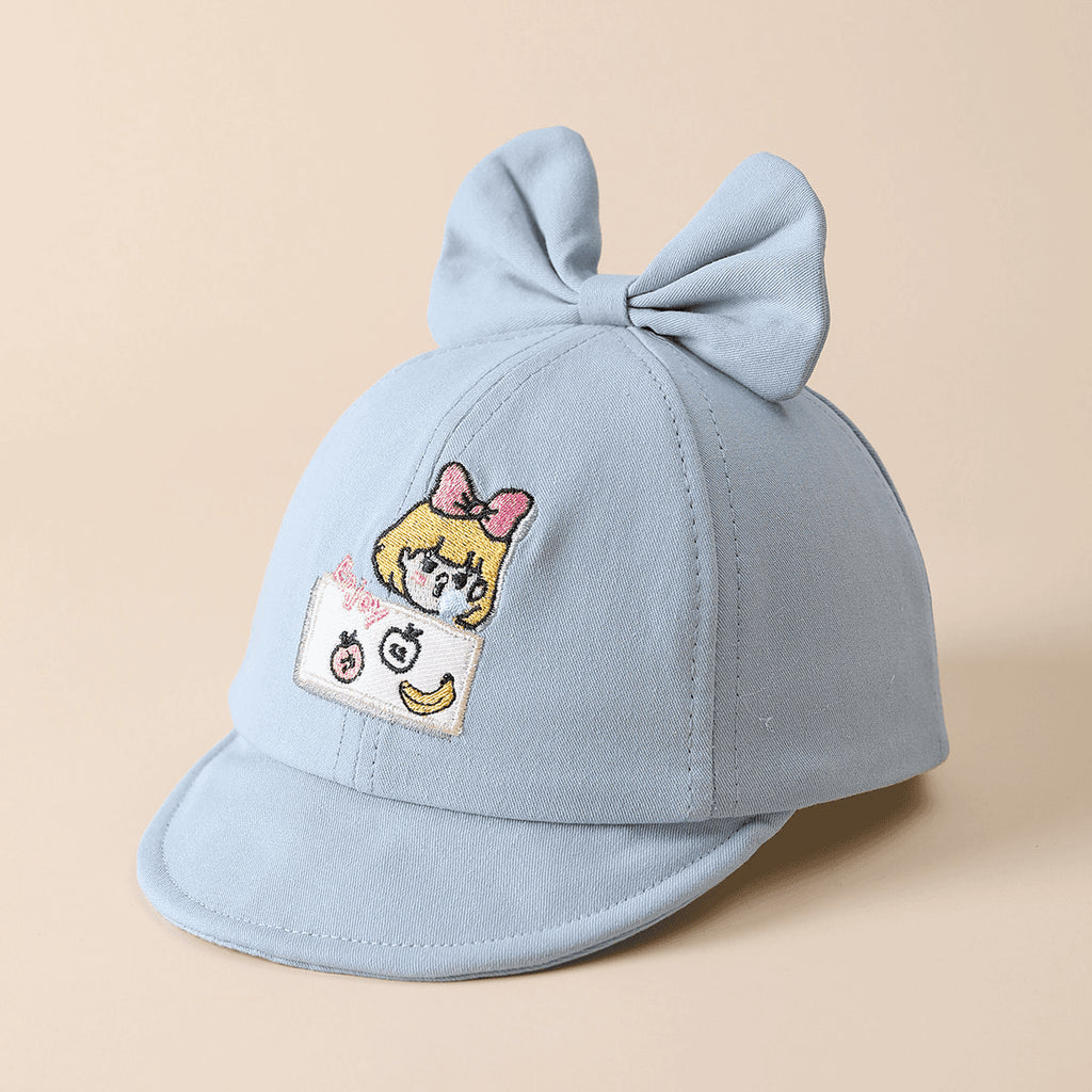 Baby Large Bow Soft Brimmed Baseball Cap pour le printemps et l'été léger respirant avec