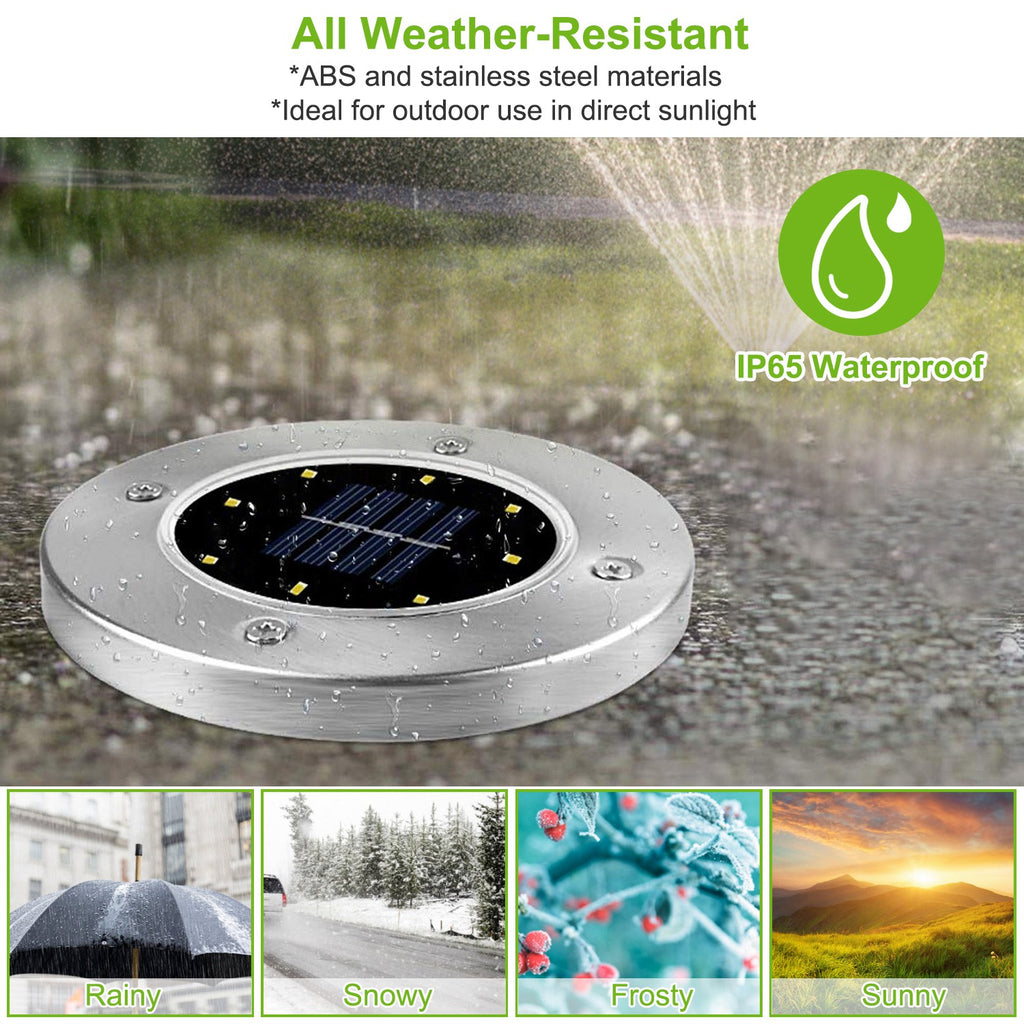 4Pcs Solar Powered Ground Light for Outdoor Garden Decoration IP65 Imperméable Entered In-Gr