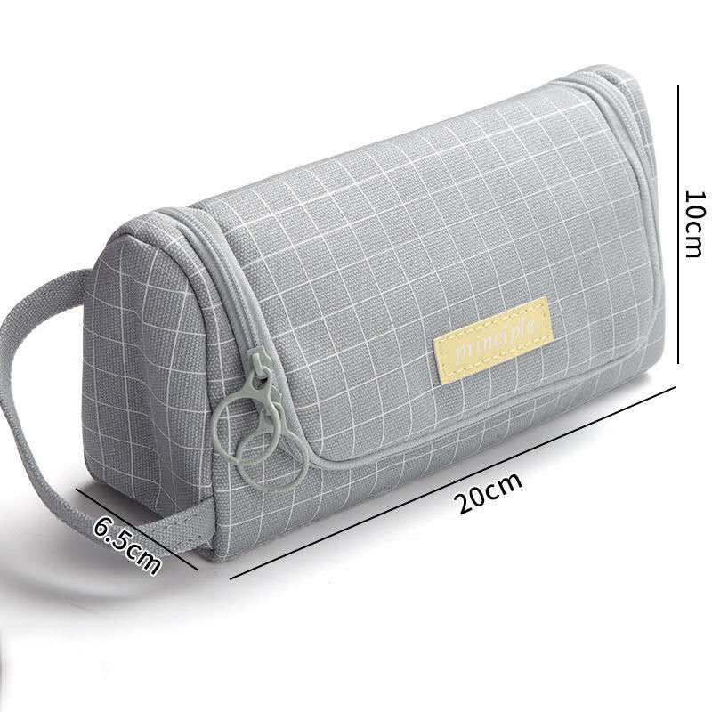 Toile Crayon cas grande capacité simple fille japonais mignon fille Cœur papeterie Box Kore