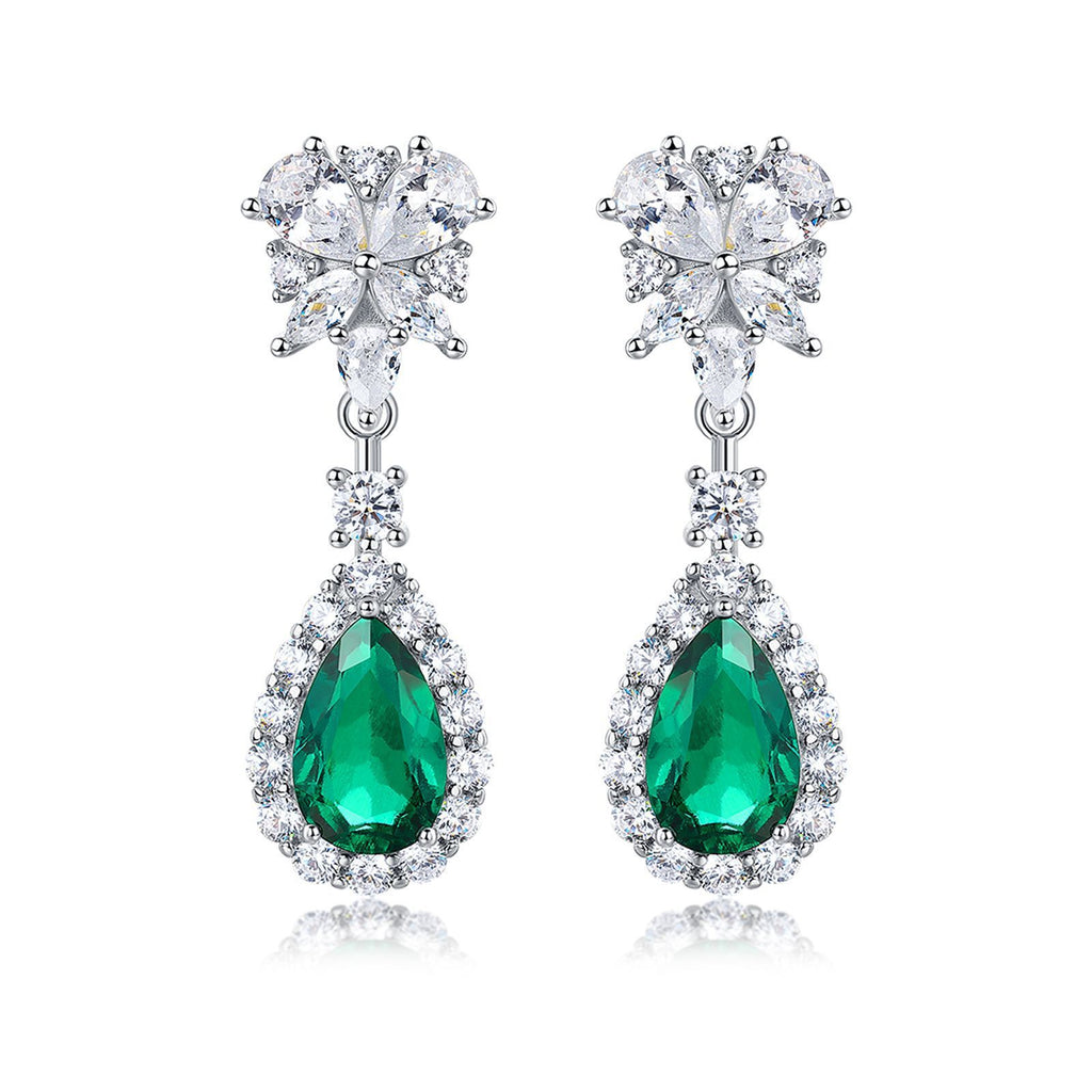 S925 Boucles d'oreilles d'angle en argent sterling Teardrop