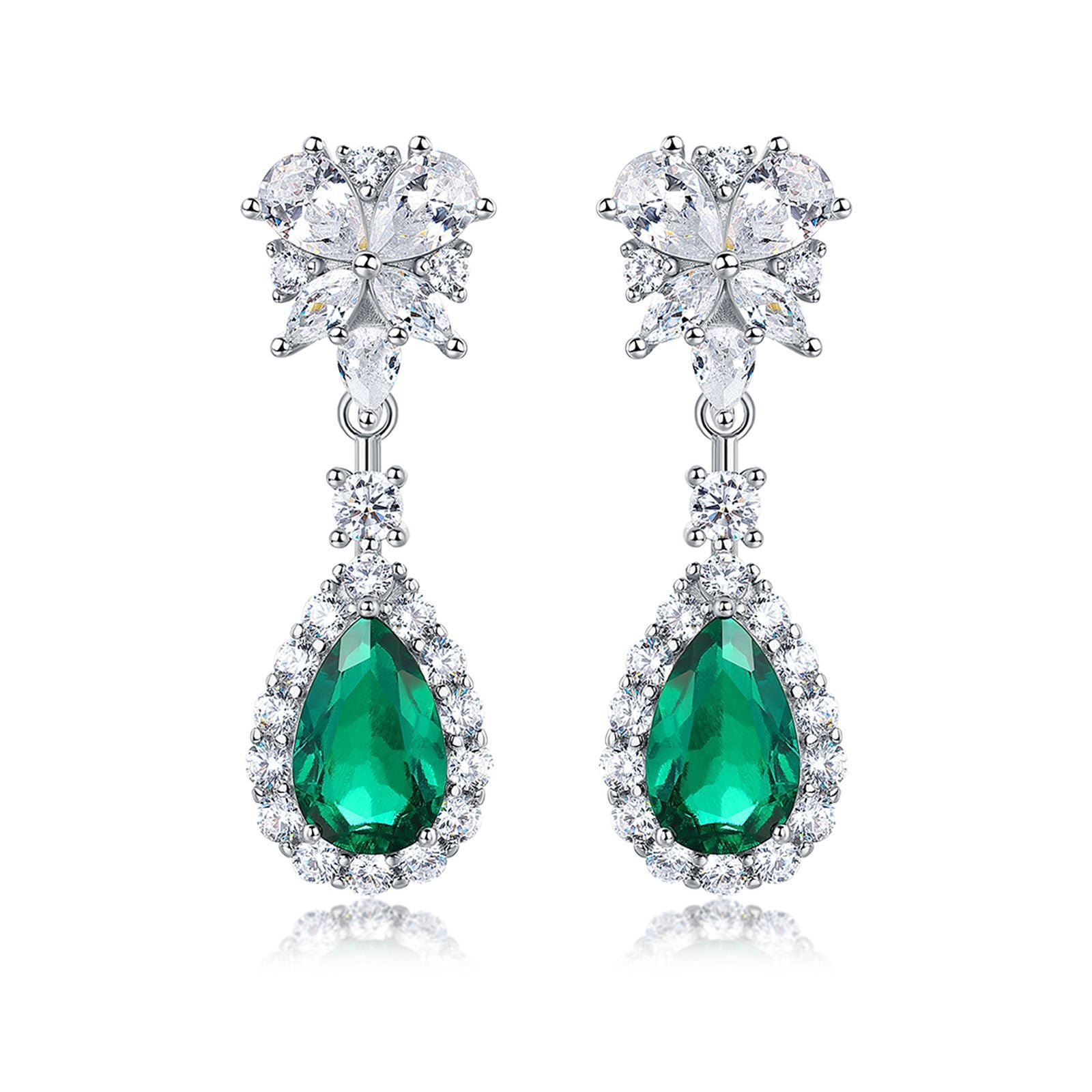 S925 Boucles d'oreilles d'angle en argent sterling Teardrop
