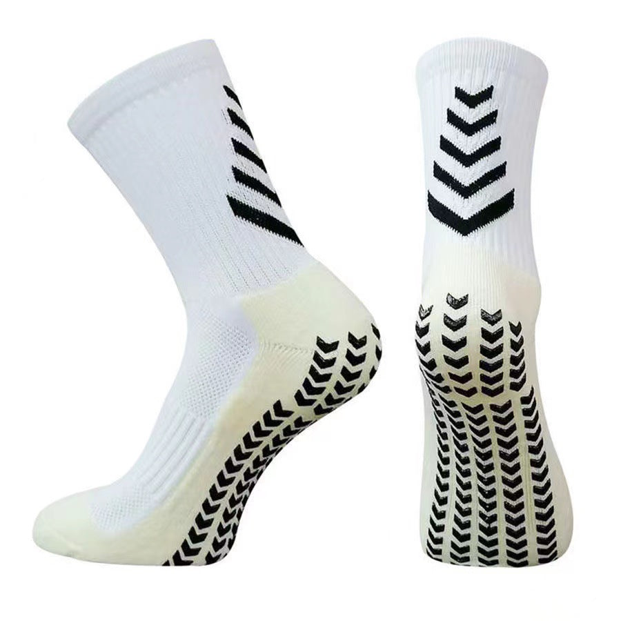 Chaussettes athlétiques mi-calf pour hommes pour course antidérapante Silicone épaissie
