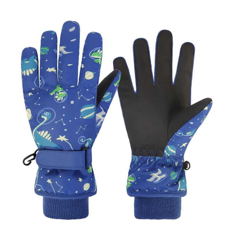 Gants de ski pour enfants avec polaire épais pour la chaleur