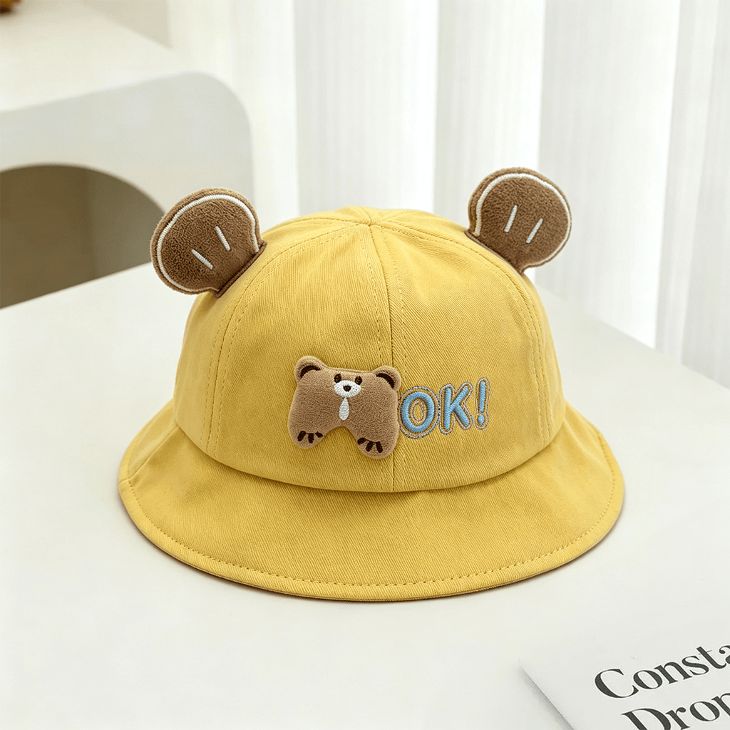 Les garçons et les filles' Ok Bear décoratif Round-top Cap pour enfants avec un mignon et doux babyi