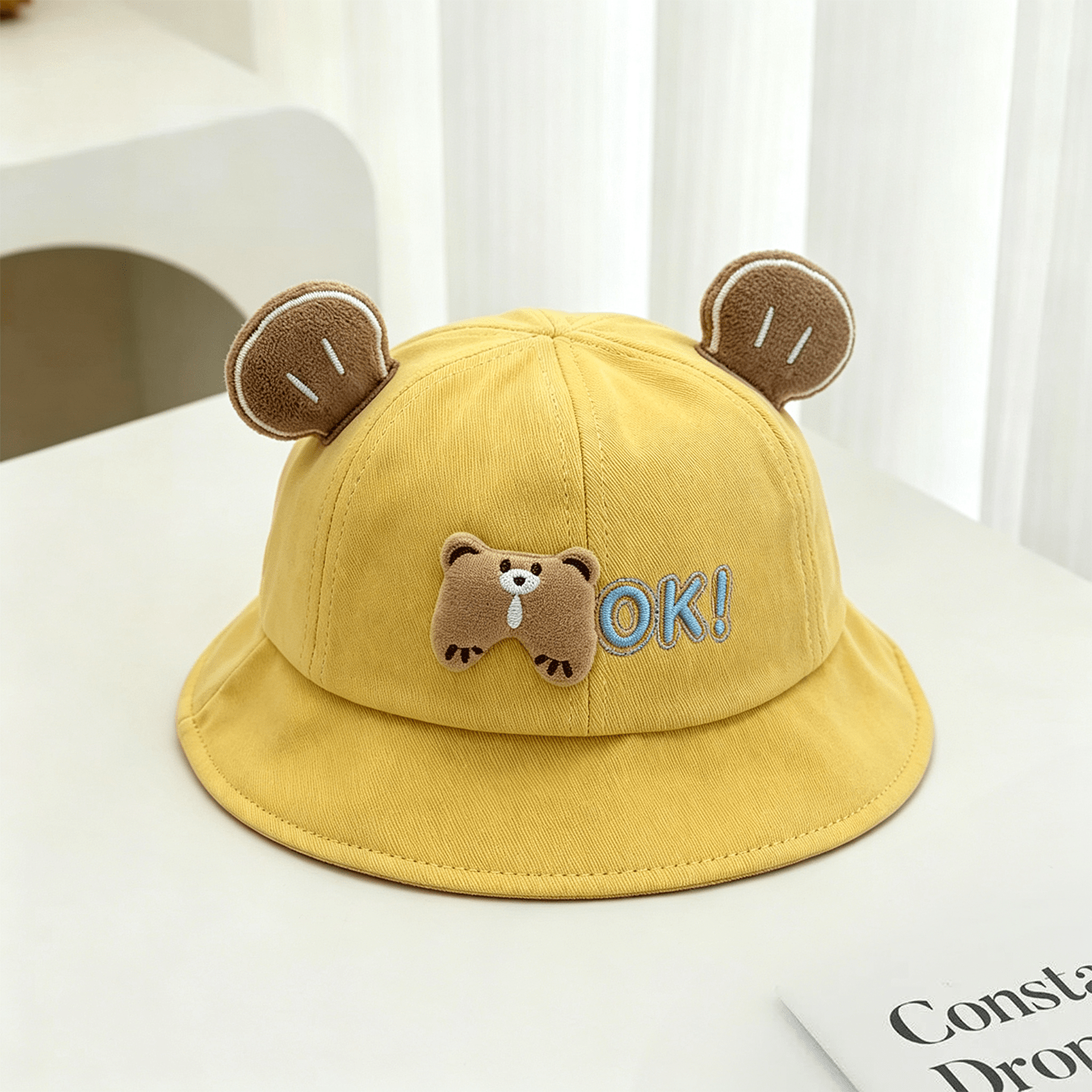 Les garçons et les filles' Ok Bear décoratif Round-top Cap pour enfants avec un mignon et doux babyi