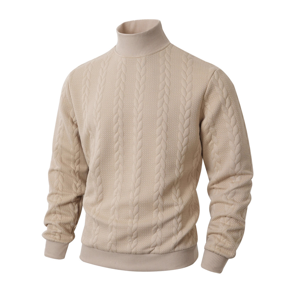 Hommes Mode Jacquard Col Tortue Chandail chaud