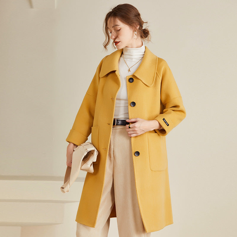 Manteau de laine double-brass - Vêtements de dessus classiques pour femmes