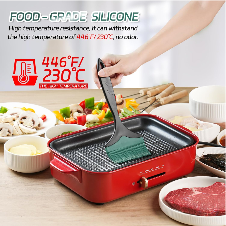 2-Pack Extra-Wide Silicone Grill Basting Brosses Vert 3.95 Huile résistant à la chaleur et sauce barbecue