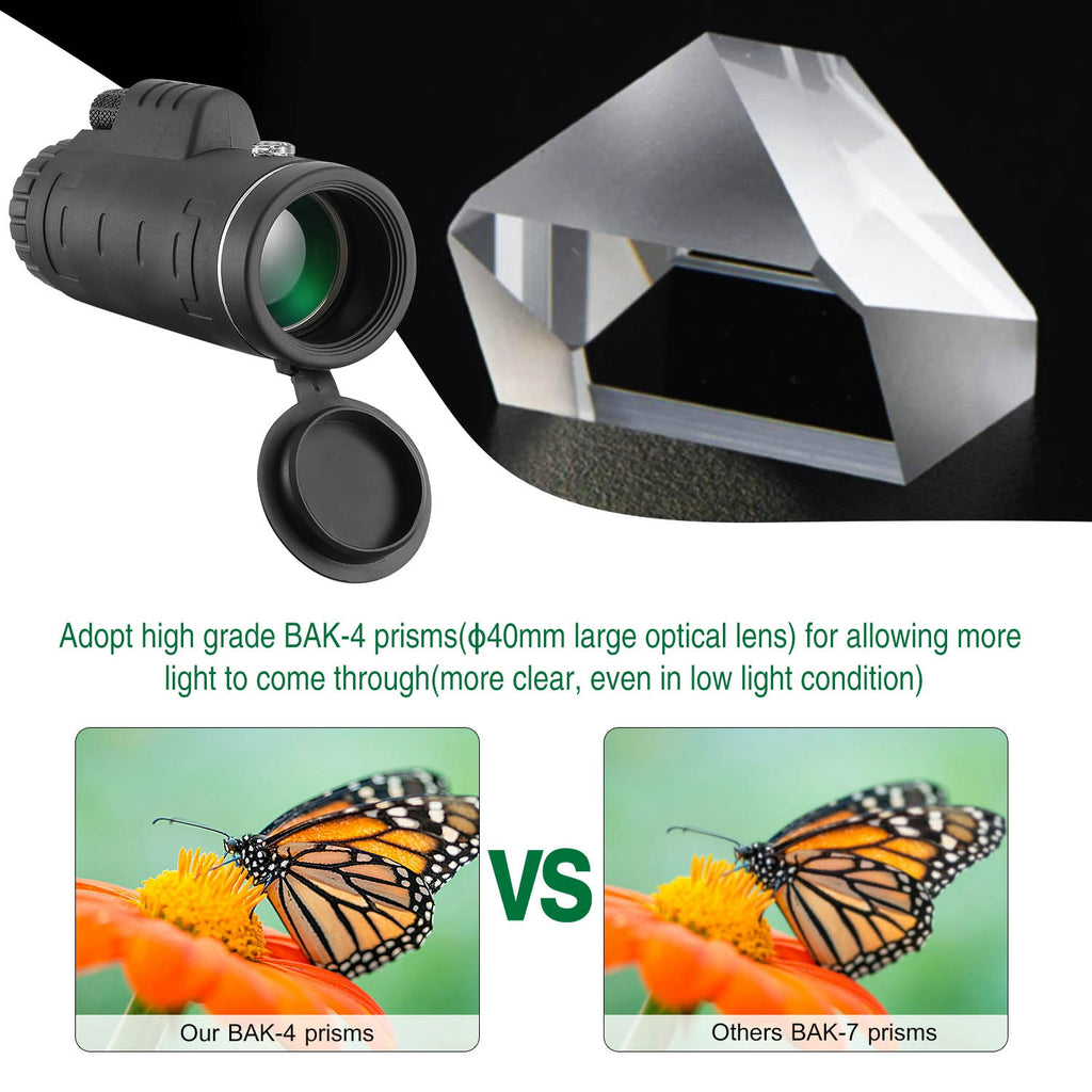 1Pc 40 Plus 40 télescope optique monoculaire HD avec objectif FMC pour vision extérieure basse lumière S