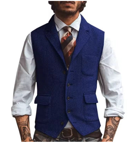 Veste de gestuelle de la lapelle brune pour hommes