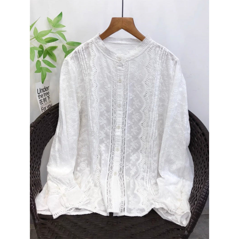 Chemise en dentelle brodée pour femmes