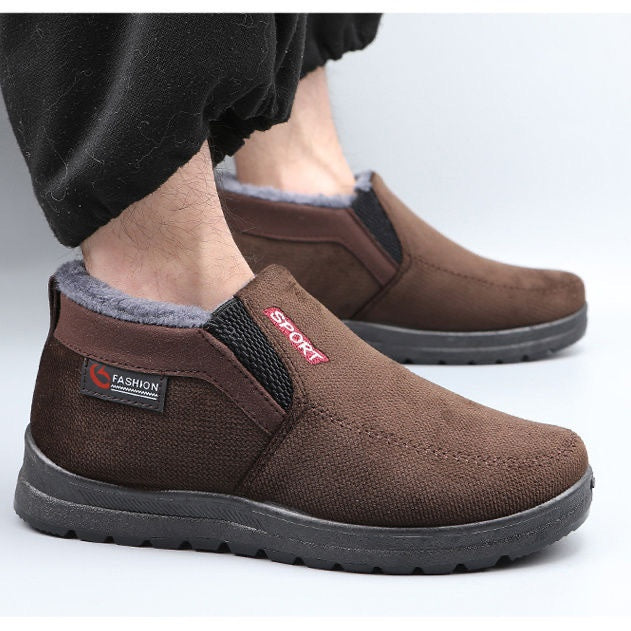 Chaussures Homme Chaussure thermique antidérapante Coton rembourré Chaussures Casual Slip-on vieux Beijing