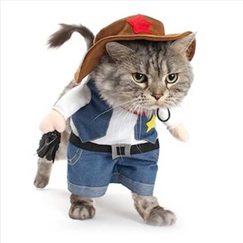 Vêtements de chat Western Cowboy Funny Outfit