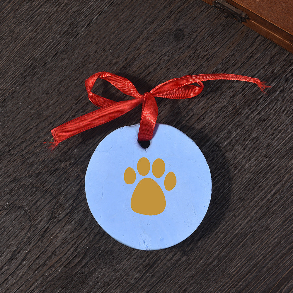 Chat de chat blanc et chien Paw bricolage encre Pad souvenir