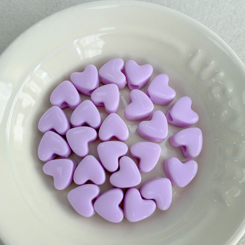 Perles de coeur acrylique couleur solide