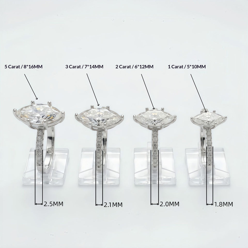 S925 Argent Sterling Moissanite Anneau Cheval Design Eye