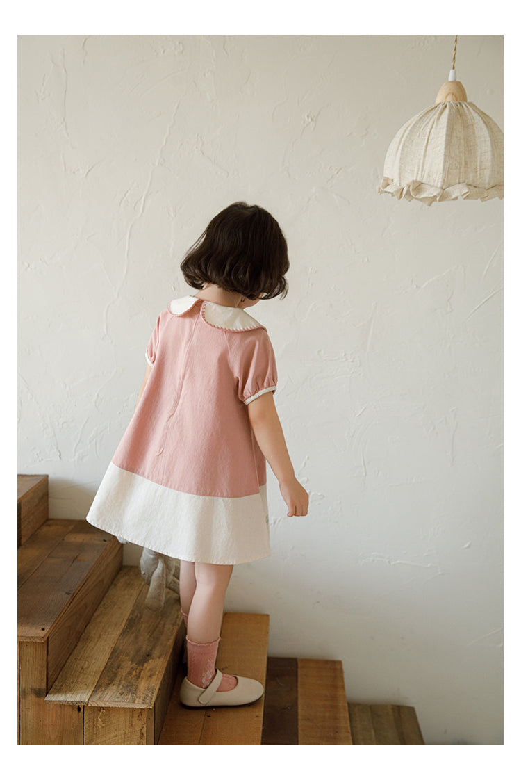 Robe en coton d'été à manches courtes pour filles