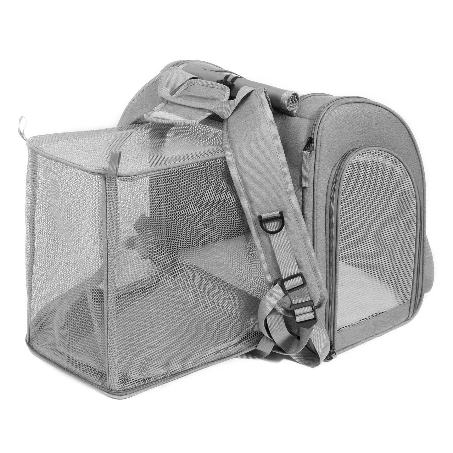 Sac à dos portatif pour animaux de compagnie à deux épaules extensibles pour les sorties