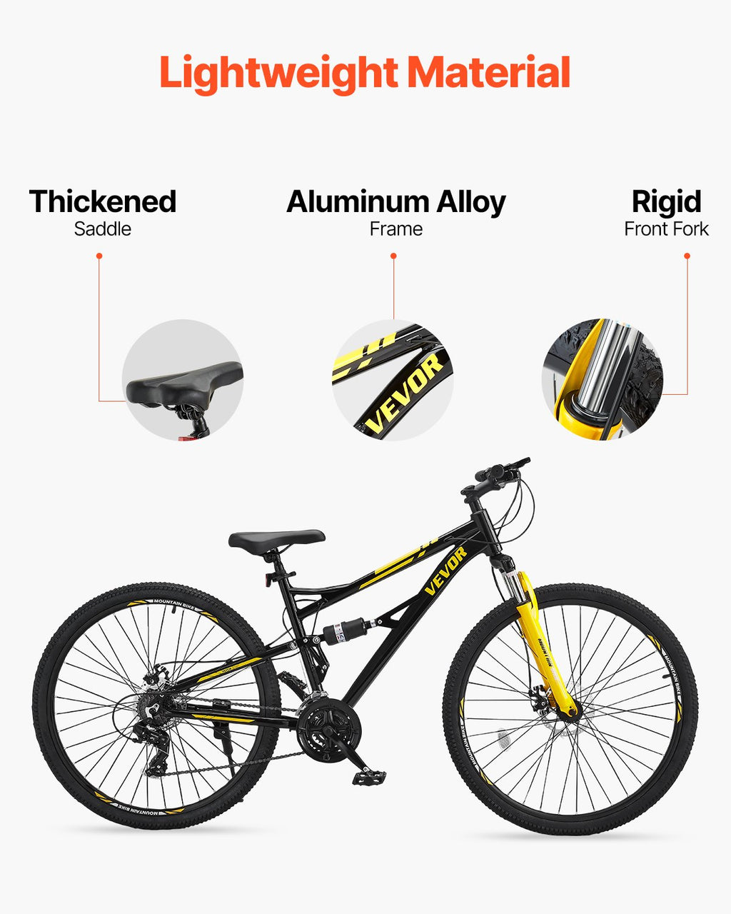 Vélo VTT VEVOR de 29 pouces avec double suspension complète