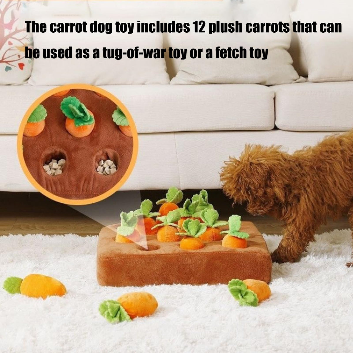 Jouet pour chien de carottes