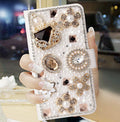 Étui en cuir pour téléphone Étui tout compris Strass