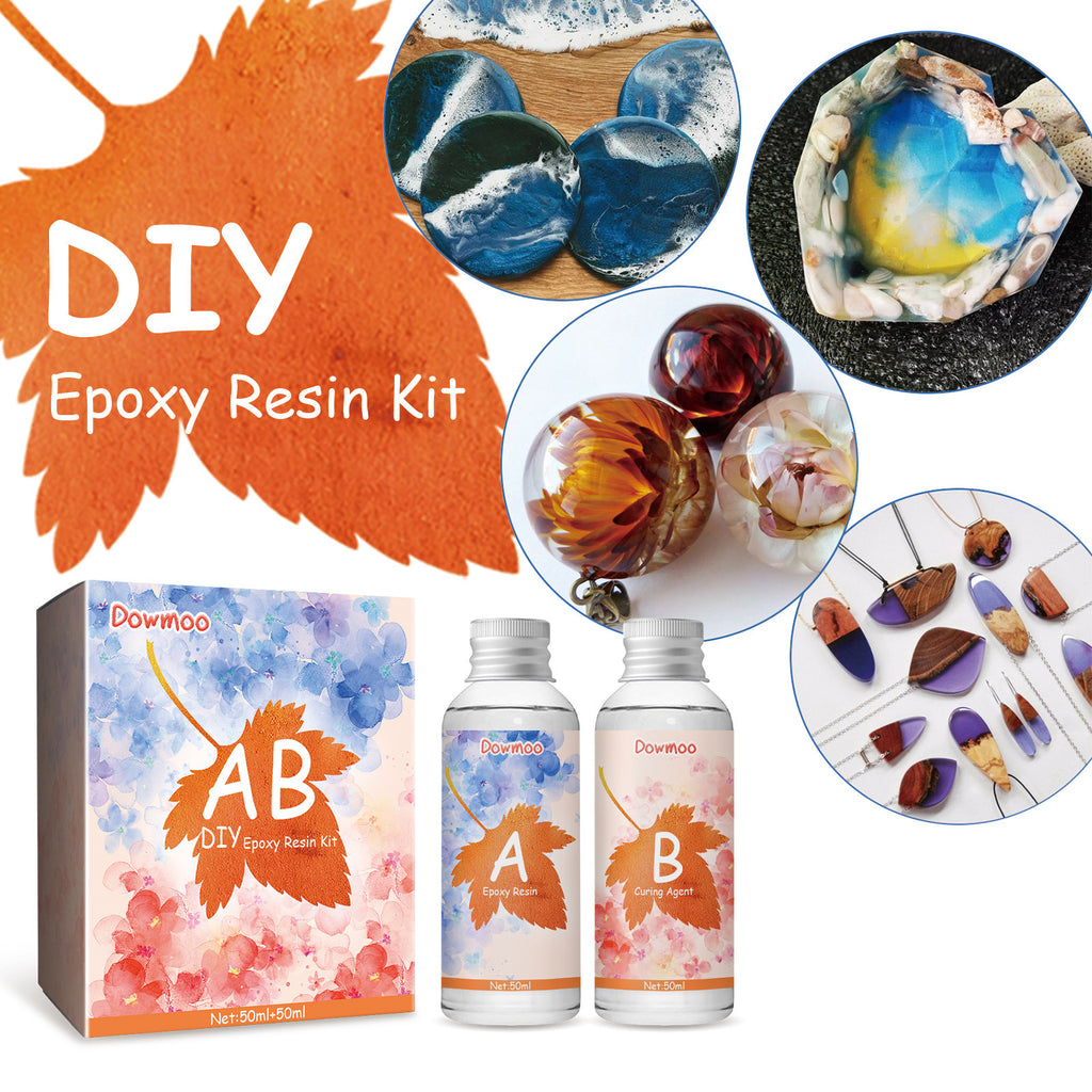 Dowmoo Cristal Ab Colle de résine bricolage artisanale haute transparence colle de cristal Quick-Dryi