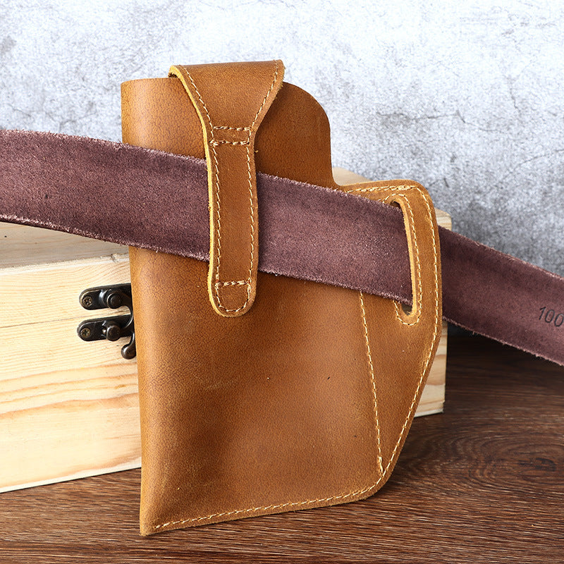 Sac de ceinture en cuir rétro pour hommes