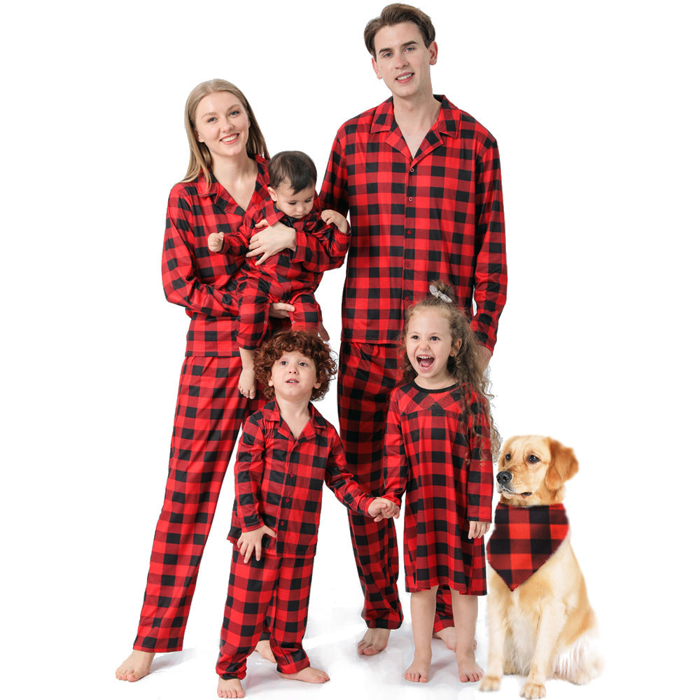 European and American Fashion Print Family Pajama Set