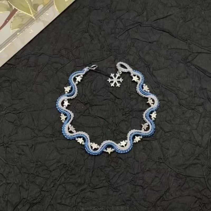 Ciel étoilé et flocons de neige s'entremêlent pour former un bracelet et un clavicule de style chinois Nec