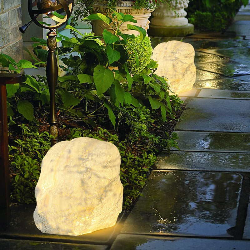 Outdoor Waterproof Courtyard Garden Villa Stone Resin Lampe de sol imperméable