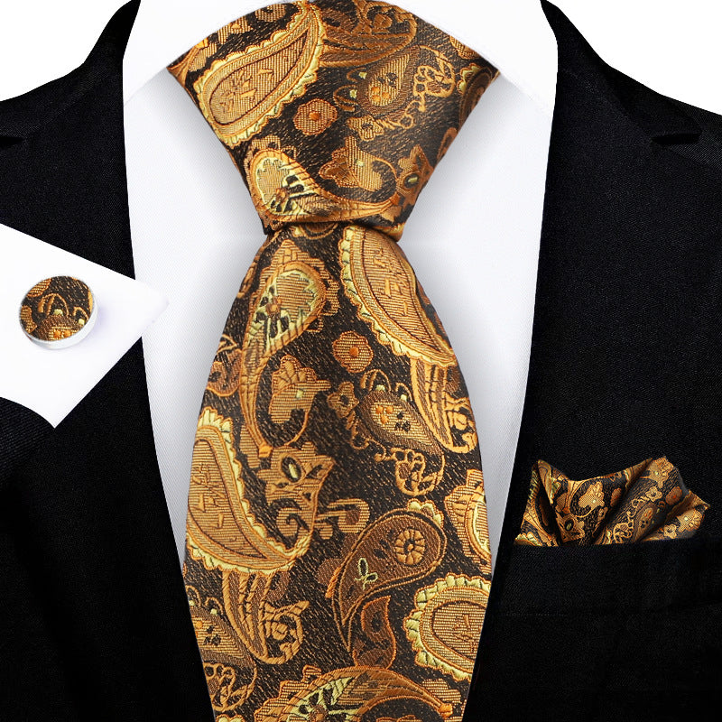 Cravate à fleurs de cajou broyée Jacquard