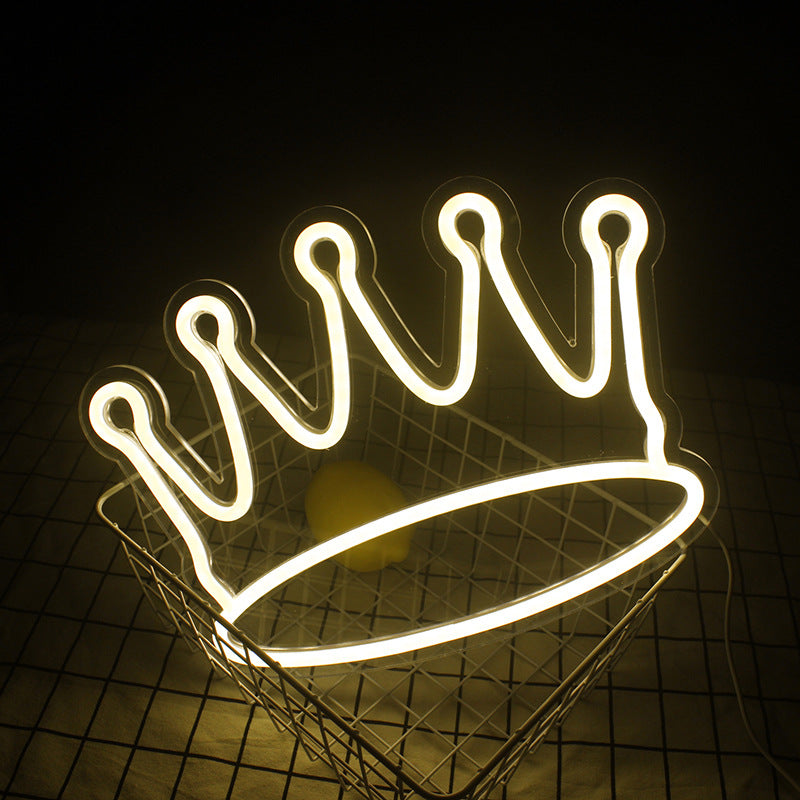 Vente Internet Célébrité Atmosphère Lumineuse Couronne Neon Lumière Ins Vent Lampe LED décorative