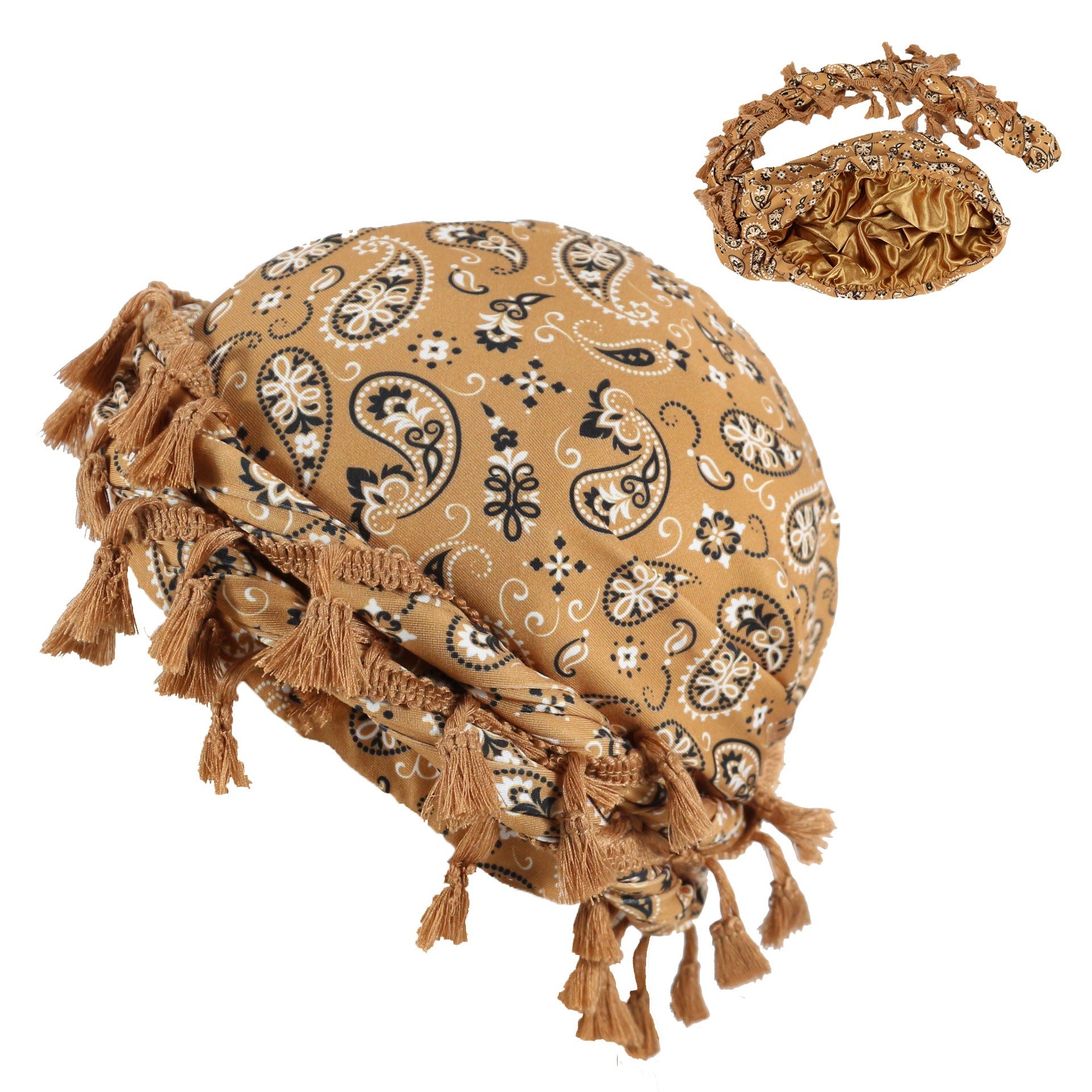 Sports de plein air Paisley Turban Hat Cashew Flower Print Turban Hip-hop Hip-hop Twist