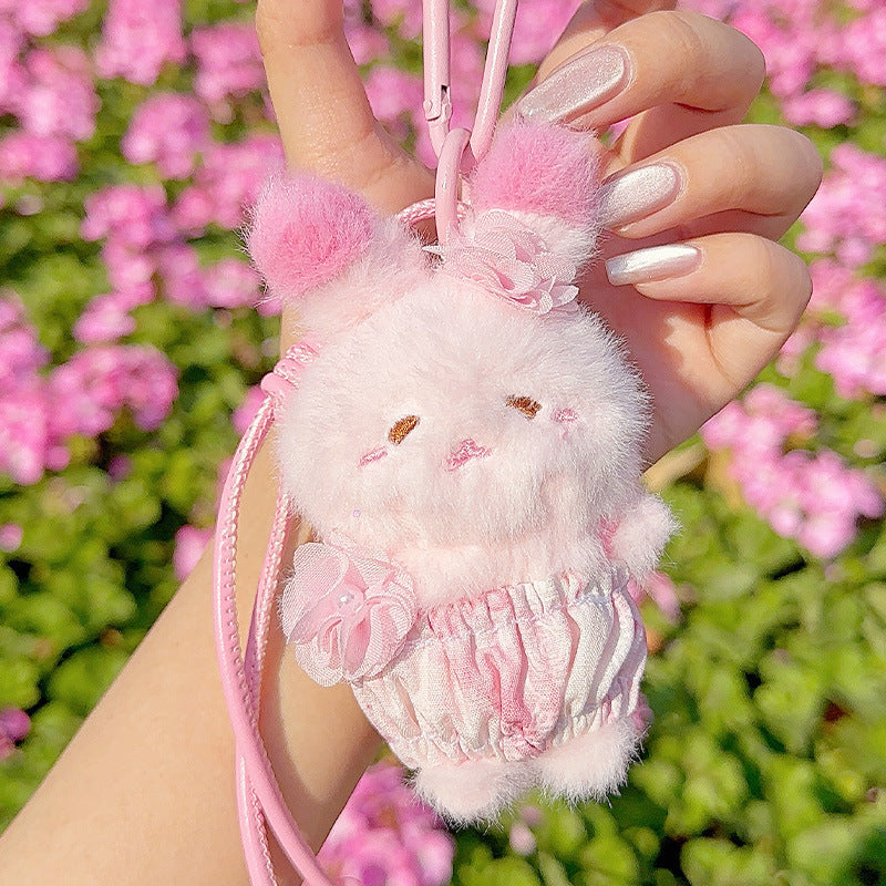 Mignon cerise Blossom Kitten Plush Rangement Kawaii Sac Charm
