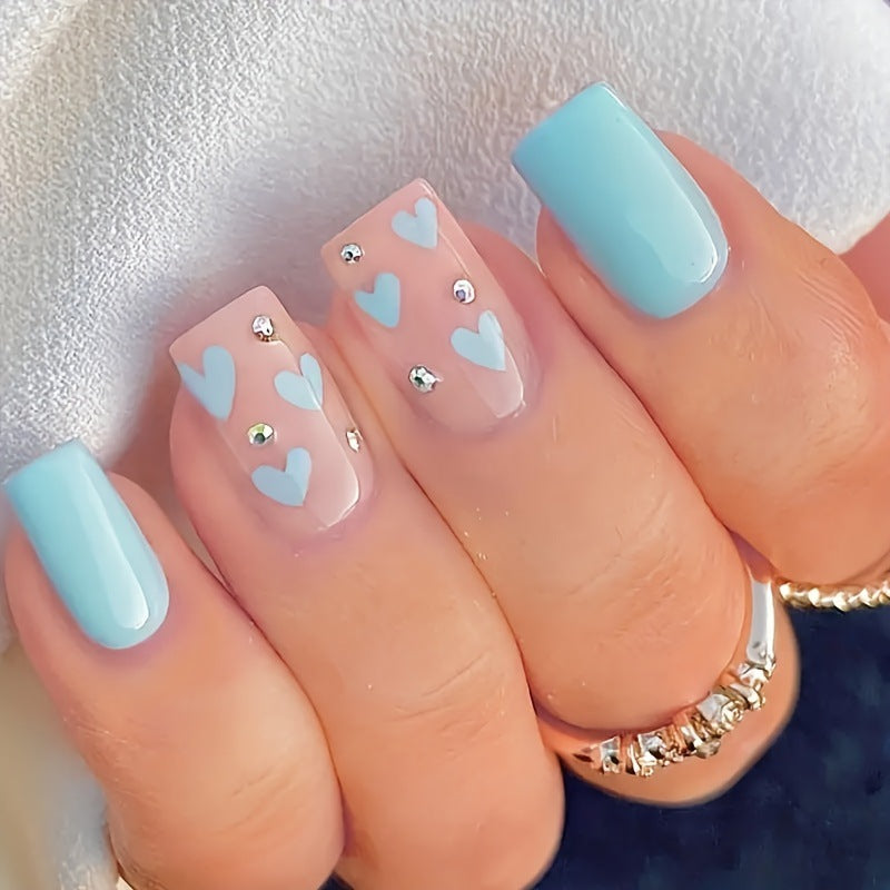 24 pièces Nail Art Haute Mode Simple Strass papillon fleur de vache porter Nail
