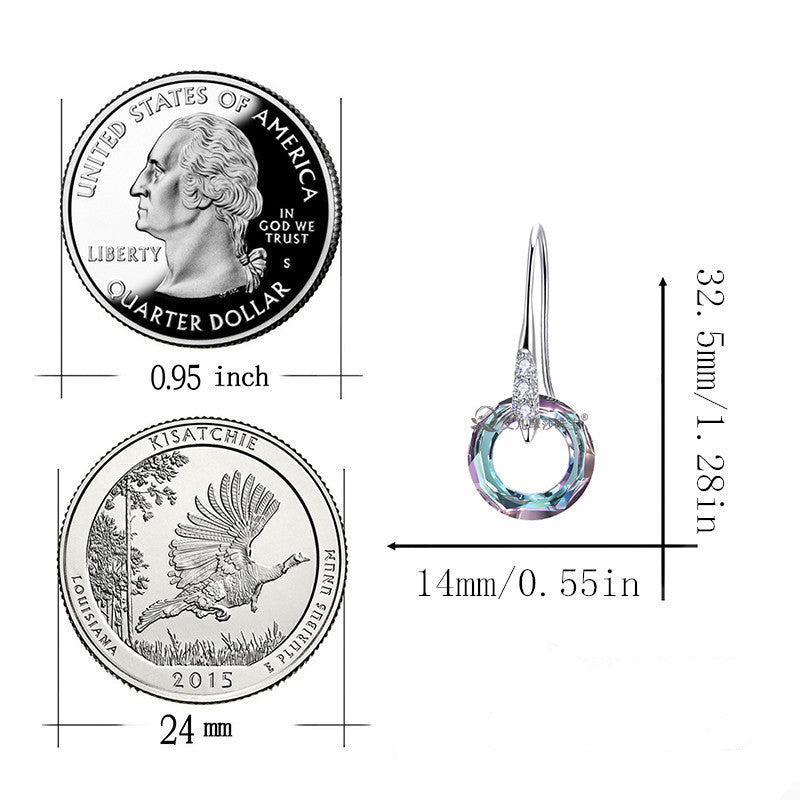 Austrian Crystal S925 Silver Universe Bague avec boucles d'oreilles diamantées