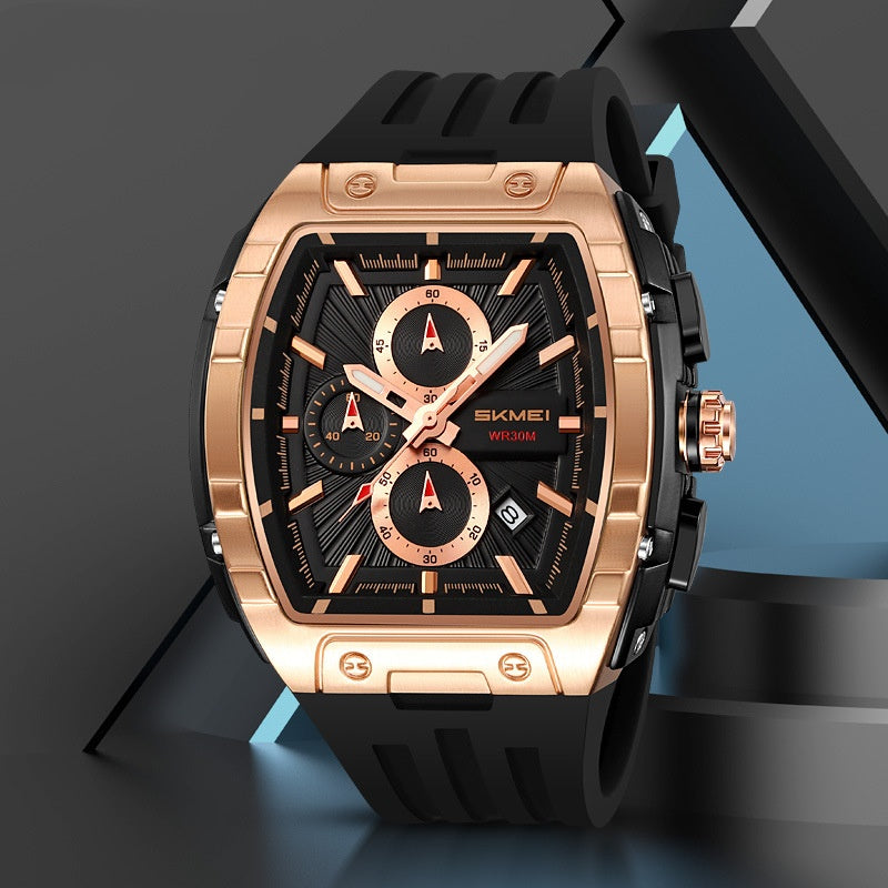 Shishi Mei Multi-fonction Chronographe Montres à trois mains Quartz hommes en forme de barre