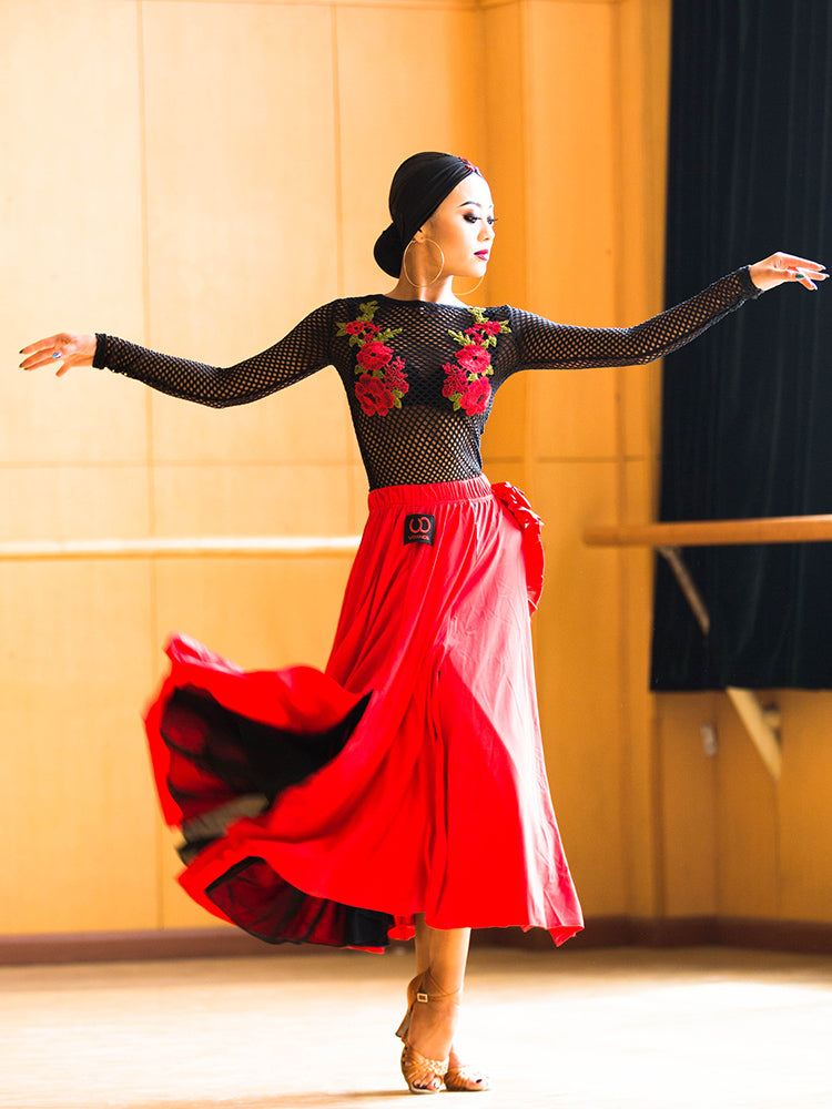 Sexy Ballroom Latin Competition Robe Cha cha Rumba Tango Latin Dance Jupe