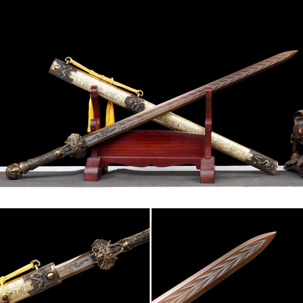 Long Style Integrated High Manganèse Steel Swords Tang Jian