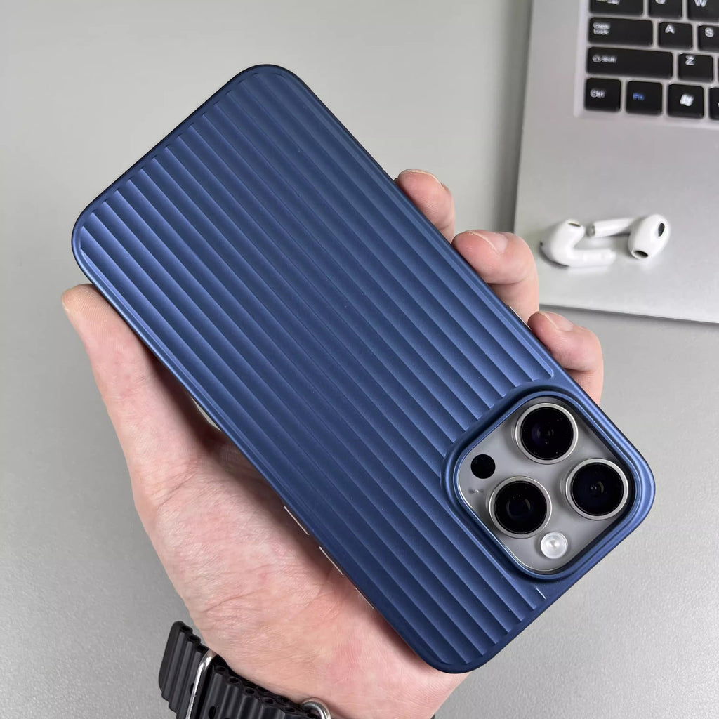 Housse de téléphone en métal ondulé pour la peau sorbée