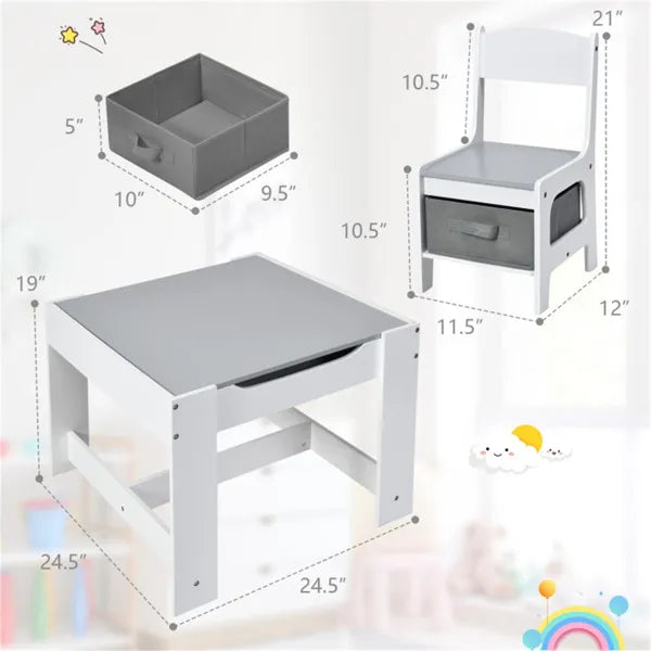 Table d'activités et chaises pour enfants 2-en-1