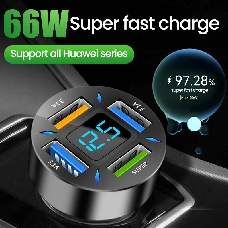 Prise de transfert universelle rapide Chargeur de voiture multifonction USB4 Port