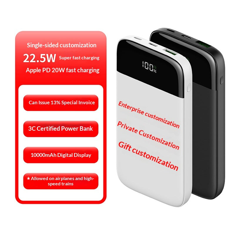 Ultra-thi Portable 10000 Mah Power Bank avec affichage numérique Et le Chargi rapide bidirectionnel