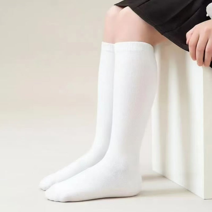 Chaussettes de veau sans os-taille M-Paire coton-blanc-1