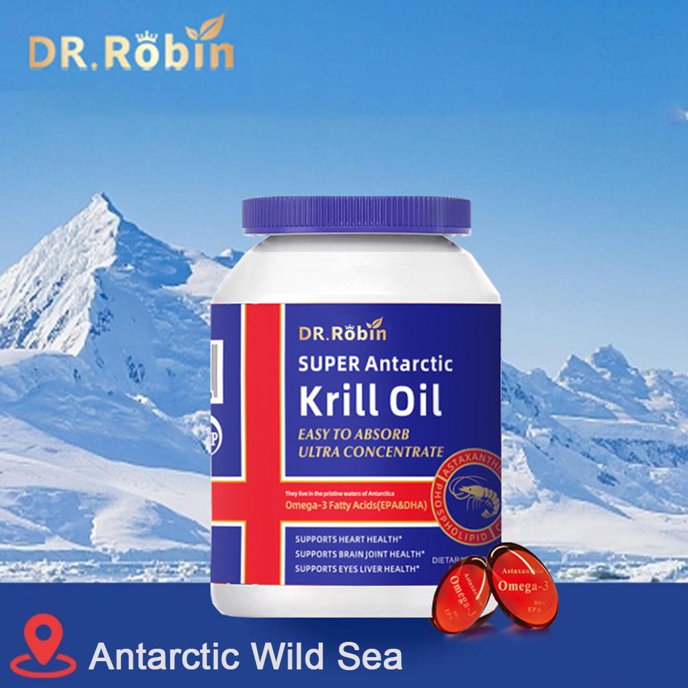 Robin Super Antarctic Krill Oil 60 Capsules Contient Omega 3 EPA DHA