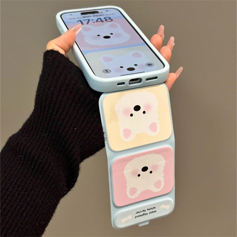 Cartoon Blush West Highland Coque de téléphone pliant