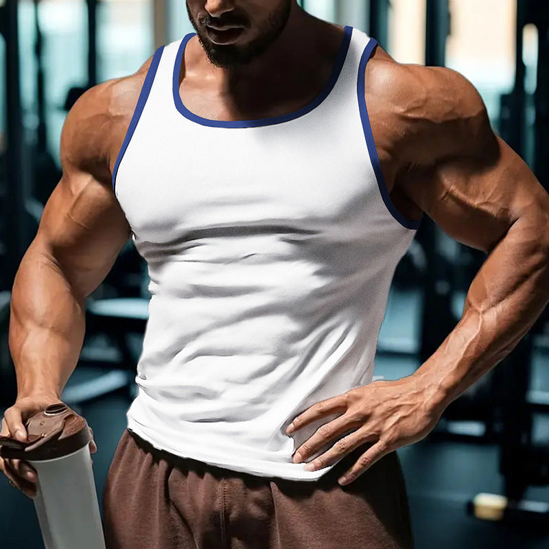 Veste de couche de réservoir de fitness de style américain pour hommes