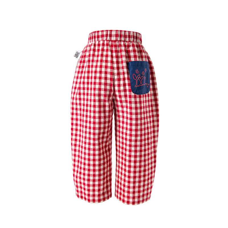 Printemps Arrivée Enfants Pantalons en Plaid Casual Style frais et relaxant