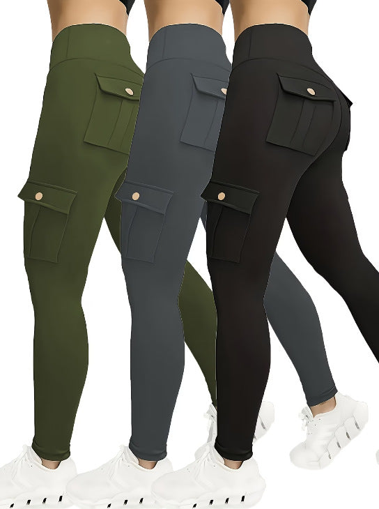 Pantalon de travail à haute élasticité pour femmes Yoga multi-poches